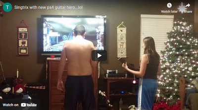 Singtrix with new ps4 guitar hero...lol